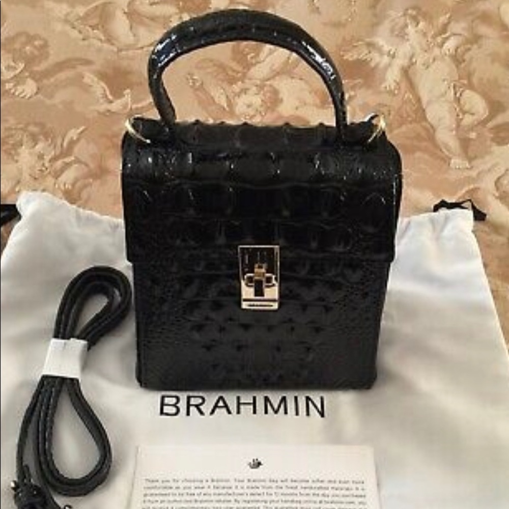 Brahmin Midge Leather Mini Bag in Black